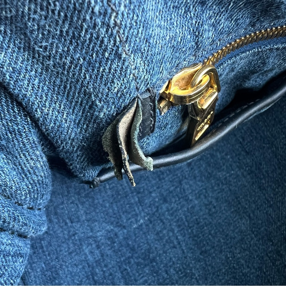 Prada Blue Denim Structured Canapa Tote - Picture 14 of 15